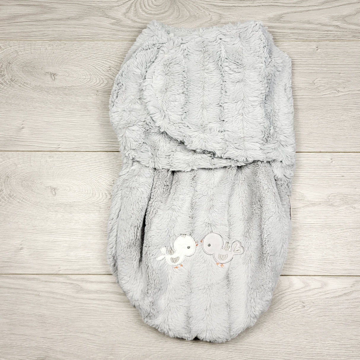 STMA1 - Blankets and Beyond grey minky swaddle