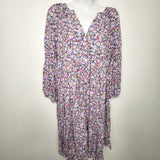 RBEN4 - Gap floral print button down rayon maternity dress. Size large