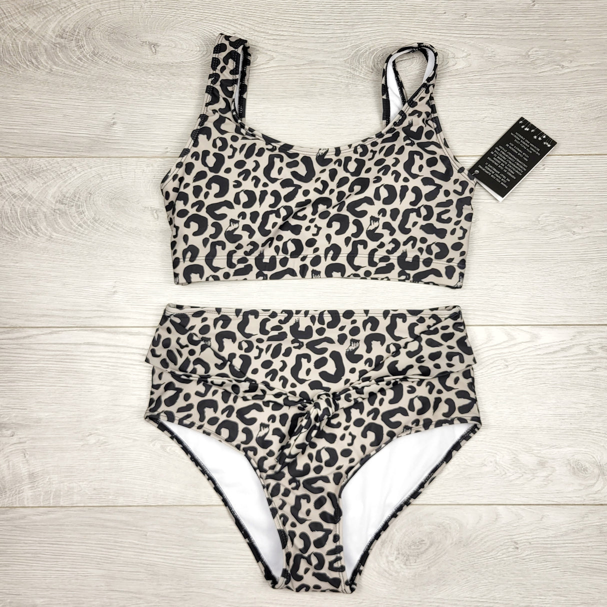 RBEN4 - NEW - Honeysuckle leopard print 2pc high waisted swimsuit. ADULT XS 🍁