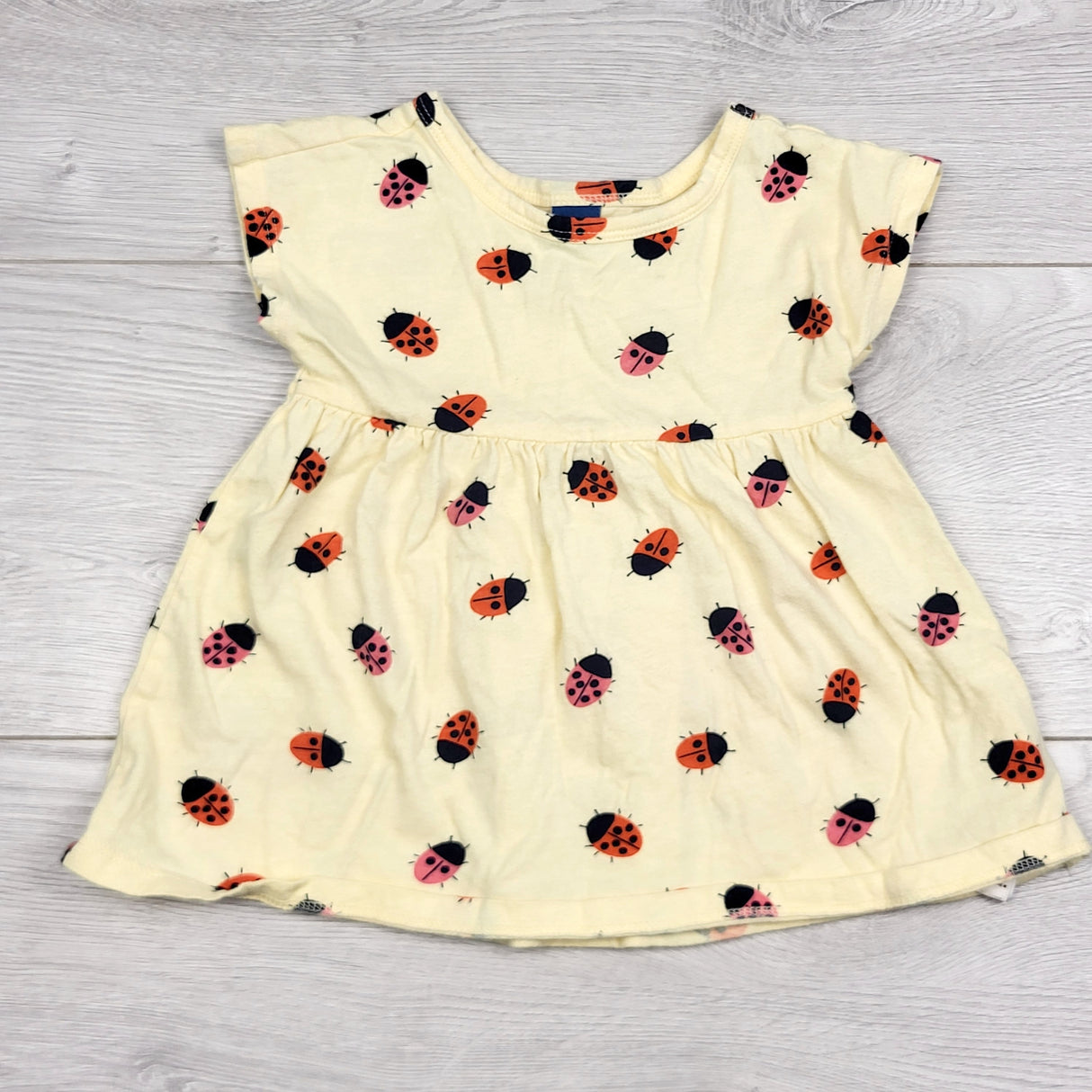 BBIN1 - Old Navy yellow dress with ladybugs. Size 3-6 months