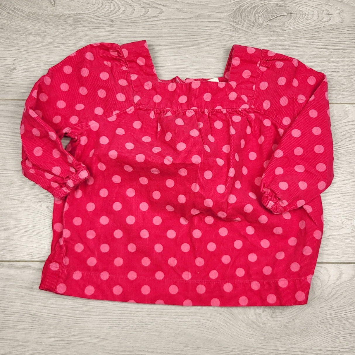 BBIN12 - Joe pink polka dot corduroy top. Size 6-12 months 🍁