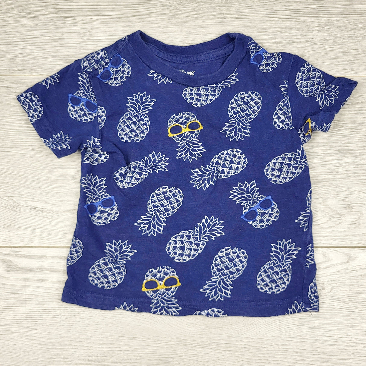 TBOW2 - Little Me navy t-shirt with pineapples. Size 18 months