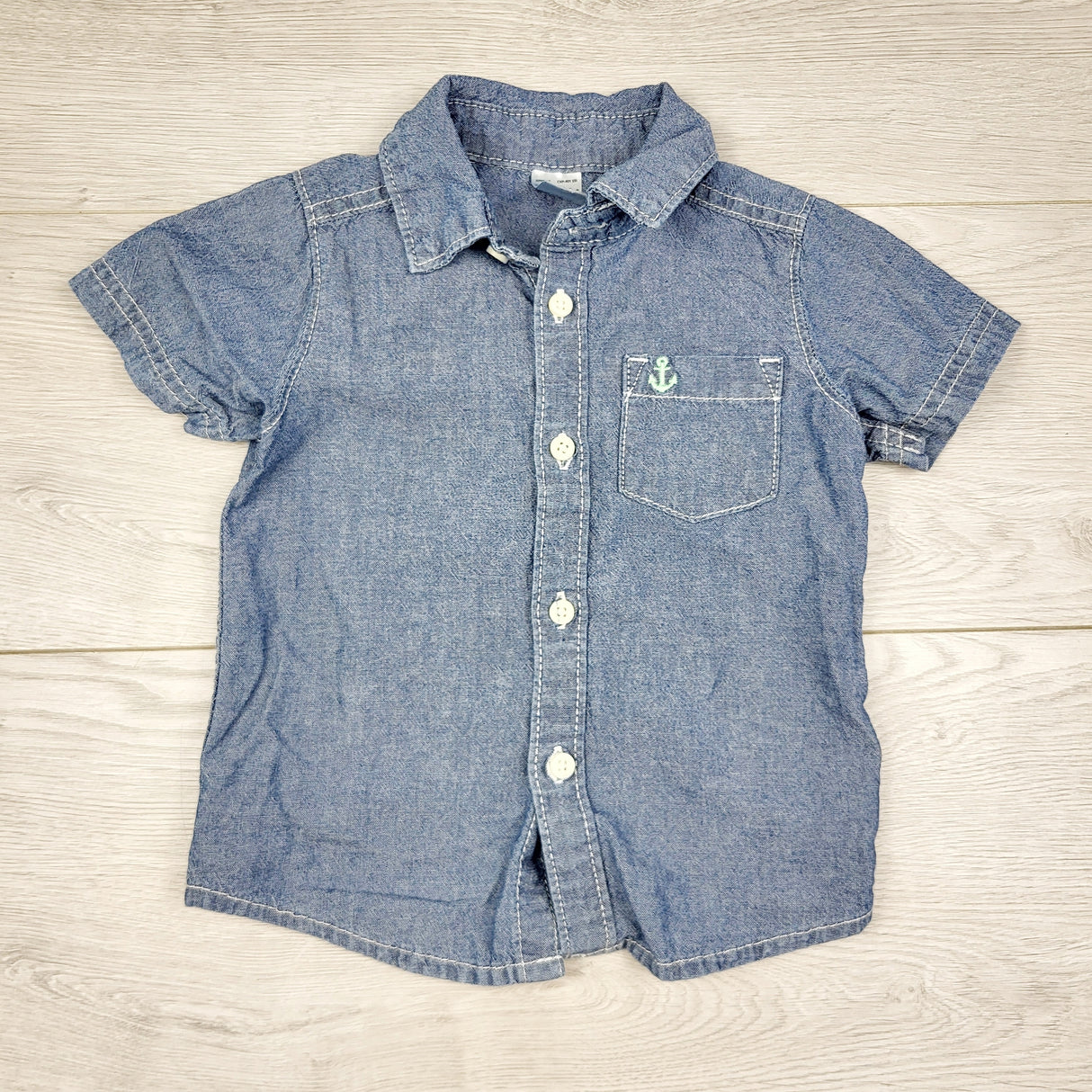 TBOW2 - Carters chambray button down shirt. Size 12 months