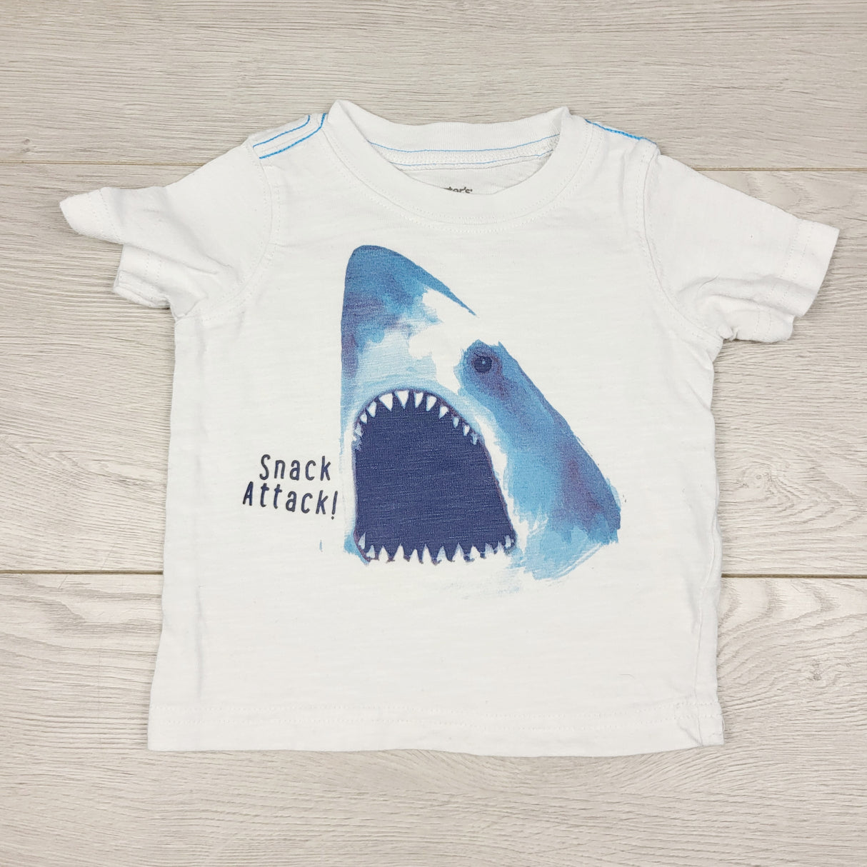 TBOW2 - Carters grey t-shirt with shark. Size 6 months