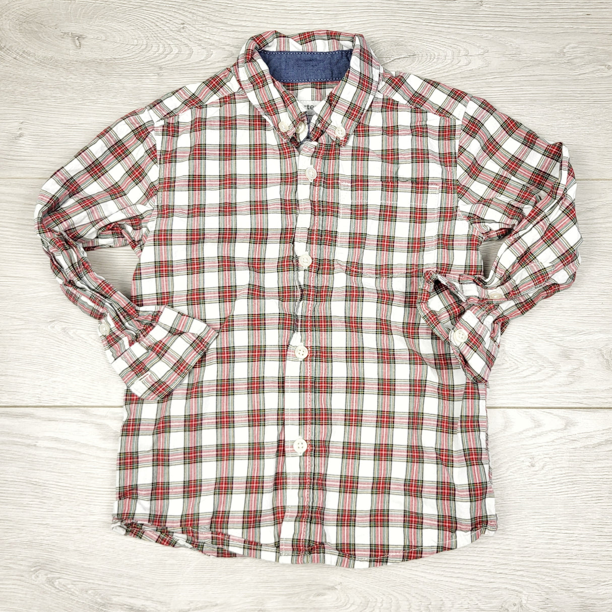 TBOW2 - Carters red plaid button down shirt. Size 2T