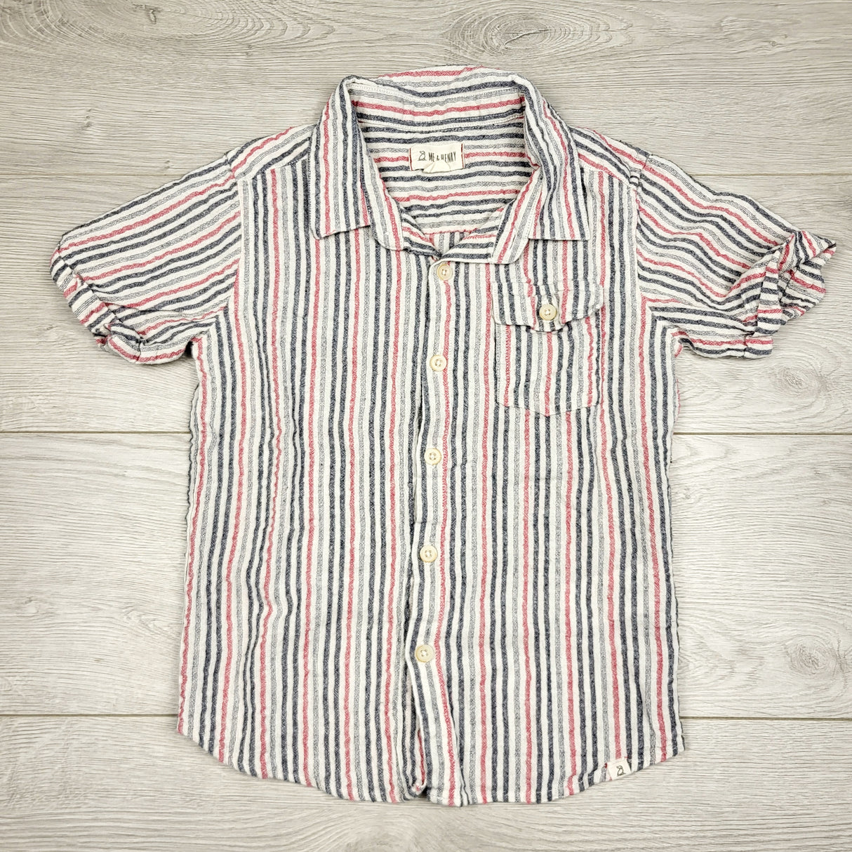 MSK1 - Me and Henry striped button down shirt. Size 7/8