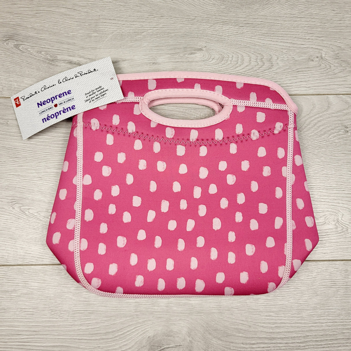 CKFT1 - NEW - Joe pink polka dot neoprene lunch bag