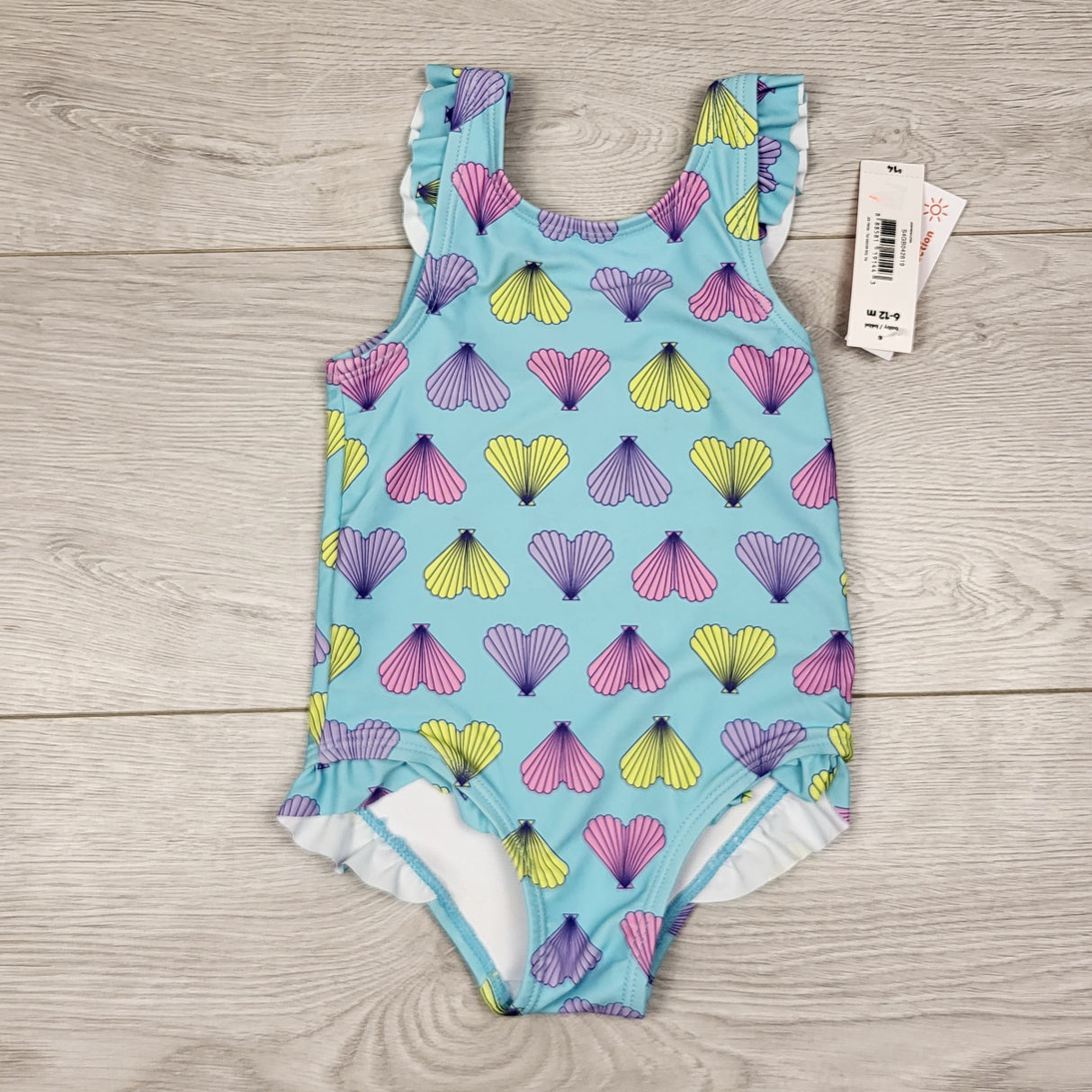 DMKY2 - NEW - Joe blue one piece swimsuit with hearts. Size 6-12 months 🍁