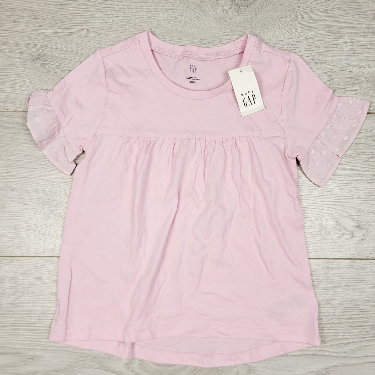 DMKY2- NEW - Gap pink top with ruffle sleeves. Size 4T