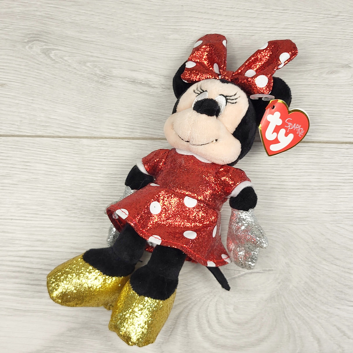 KTBL2 - NEW - Ty Disney Sparkle "Minnie Mouse" plush beanie baby