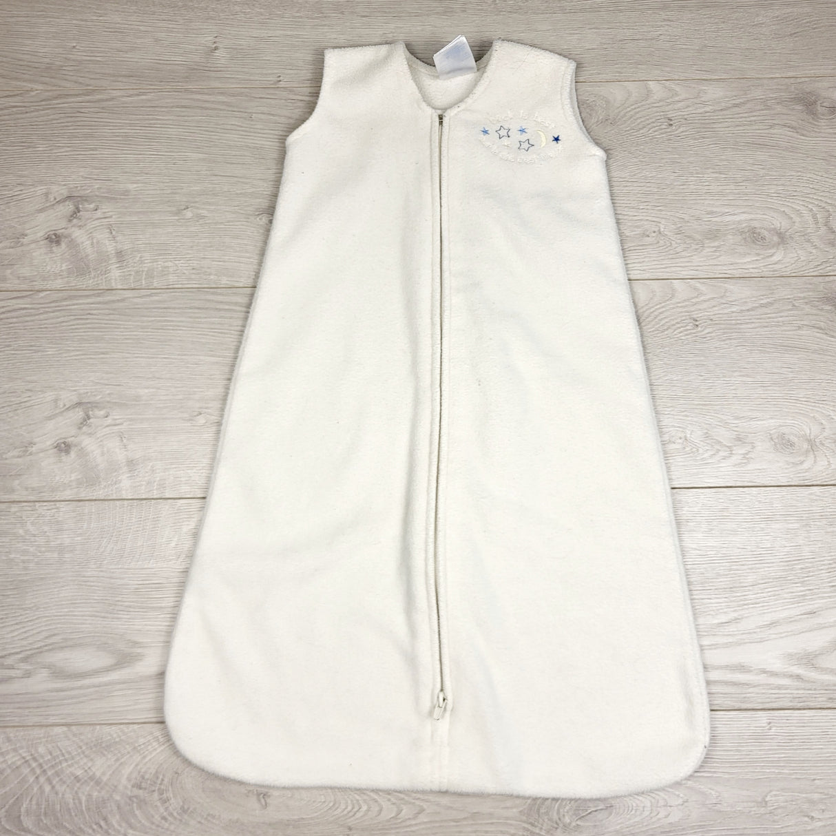 JGIB1 - Halo white fleece sleep sack. Size 0-6 months