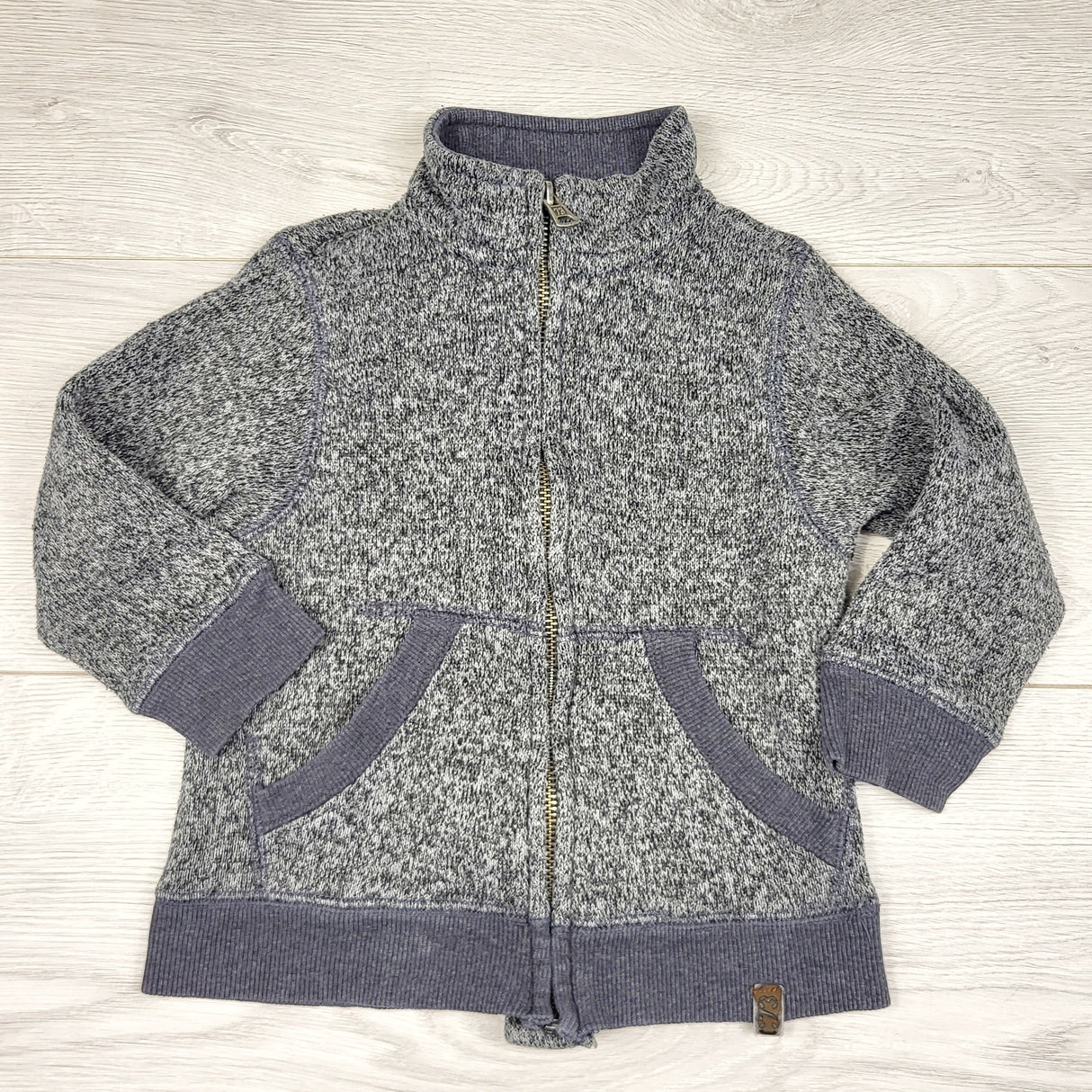 KLJ1 - Cherokee grey knit half zip pullover jacket. Size 2/3T