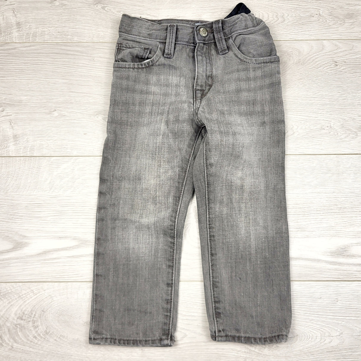 KLJ1 - Gap grey distressed straight leg jeans. Size 2T