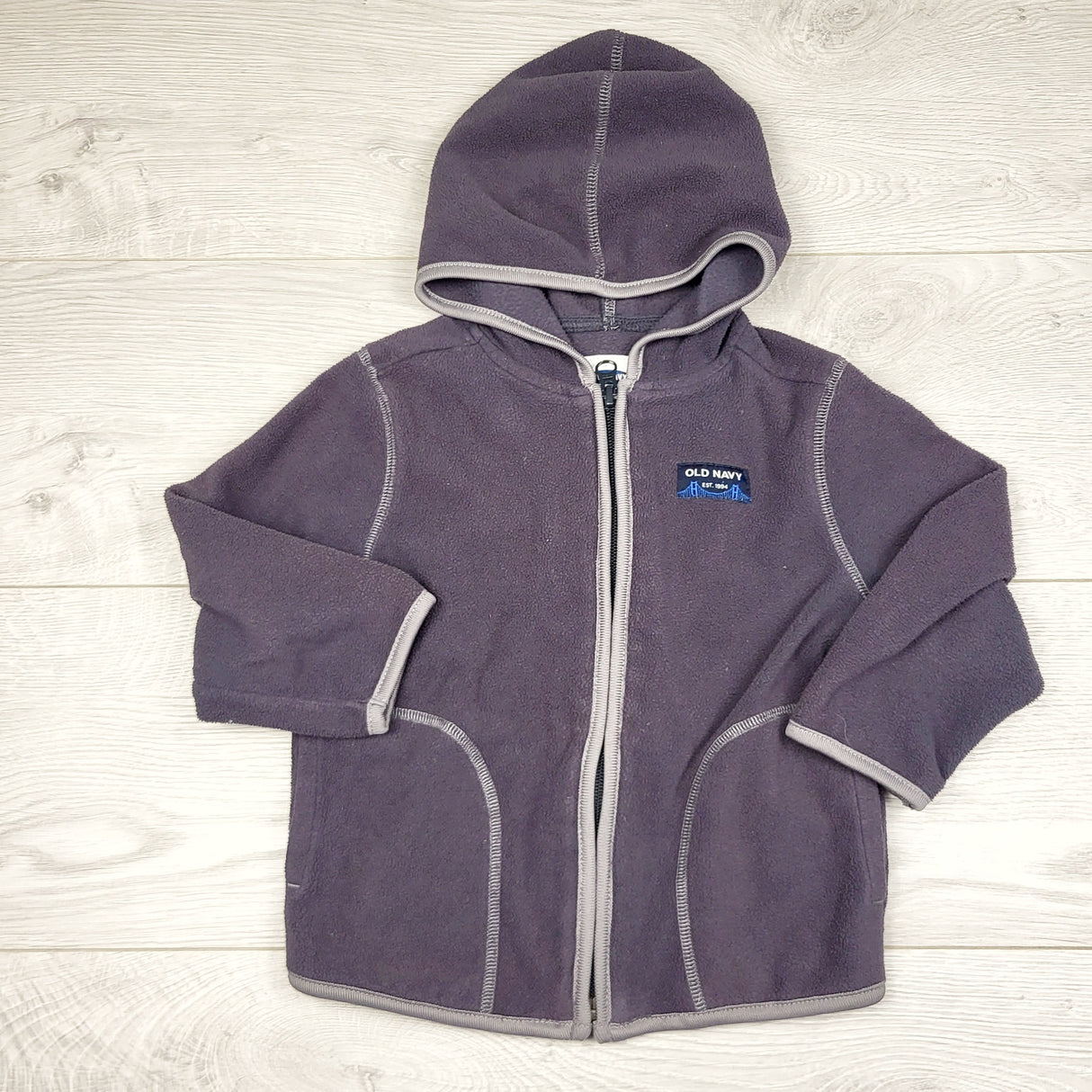 KLJ1 - Old Navy grey zip up fleece hoodie. Size 2T