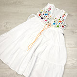 MBW3 - White Mexican style embroidered dress. Size 8