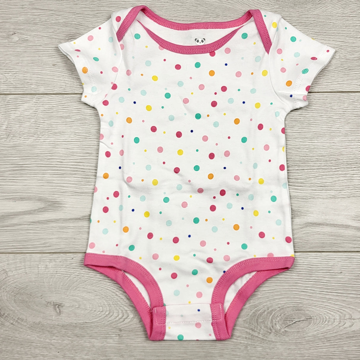 ECRS11 - Rococo white polka dot bodysuit. Size 9 months