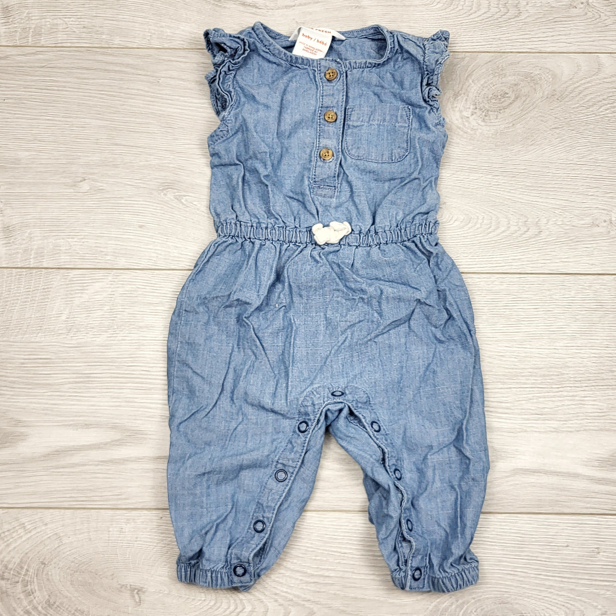 ECRS11 - Joe chambray denim look romper. Size 3-6 months 🍁