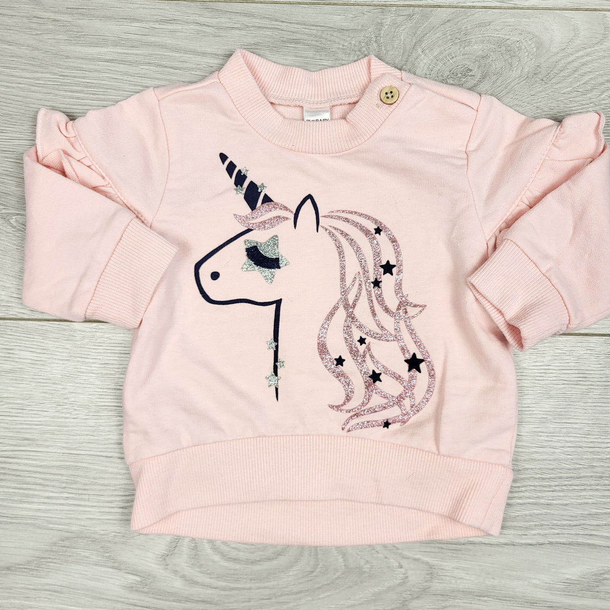 ECRS21 - PL Baby pink unicorn sweatshirt. Size 3 months 🍁