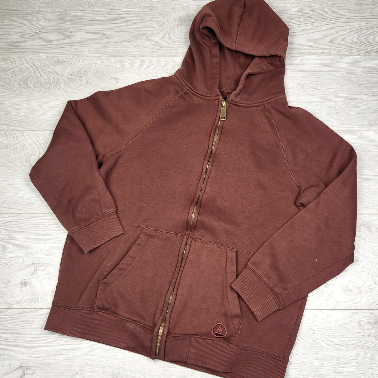 OAG2 - Amnesia burgundy fleecy lined zip up hoodie. Size 16