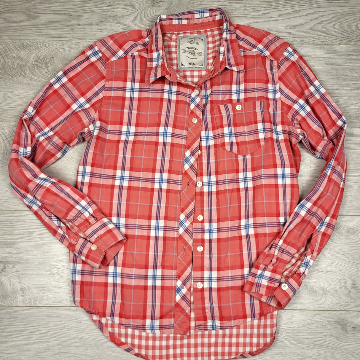 OAG2 - Next red plaid button down shirt. Size 14