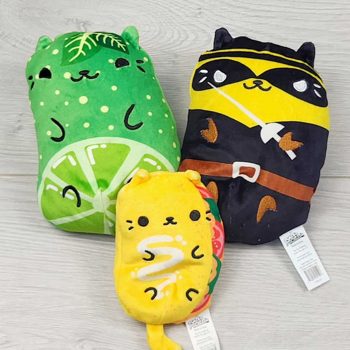 SRIS2 - Cats Vs. Pickles lot of plushes (2 large, one small)