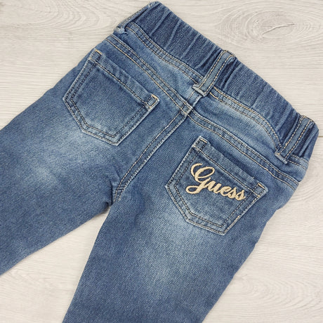 STLL3 - Guess pull on jeans with heart patches. Size 12 months