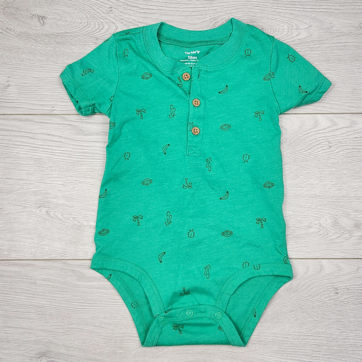 CHLL2 - Carters green bodysuit with insects. Size 18 months
