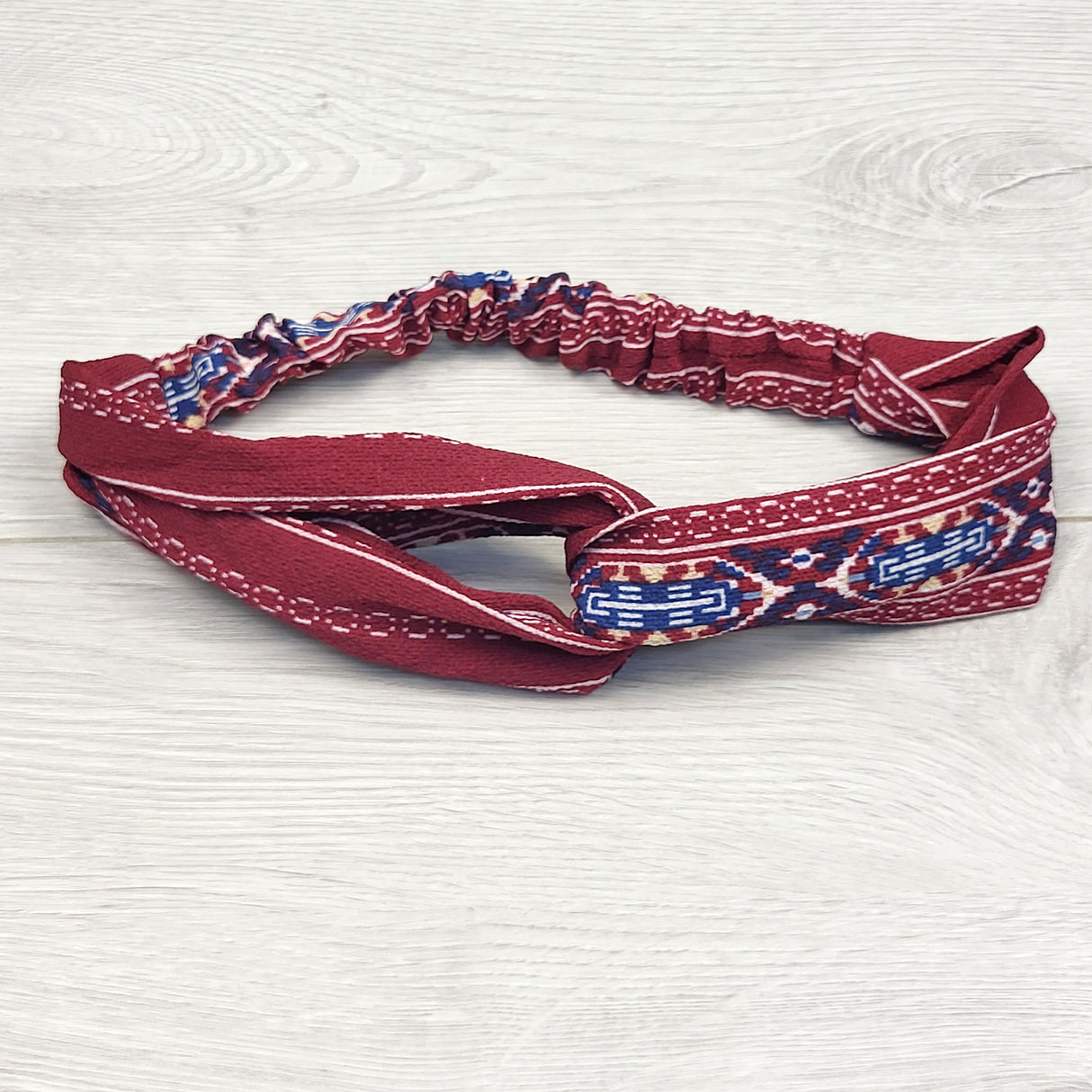 NGVU1 - Burgundy patterned headband (older kids)