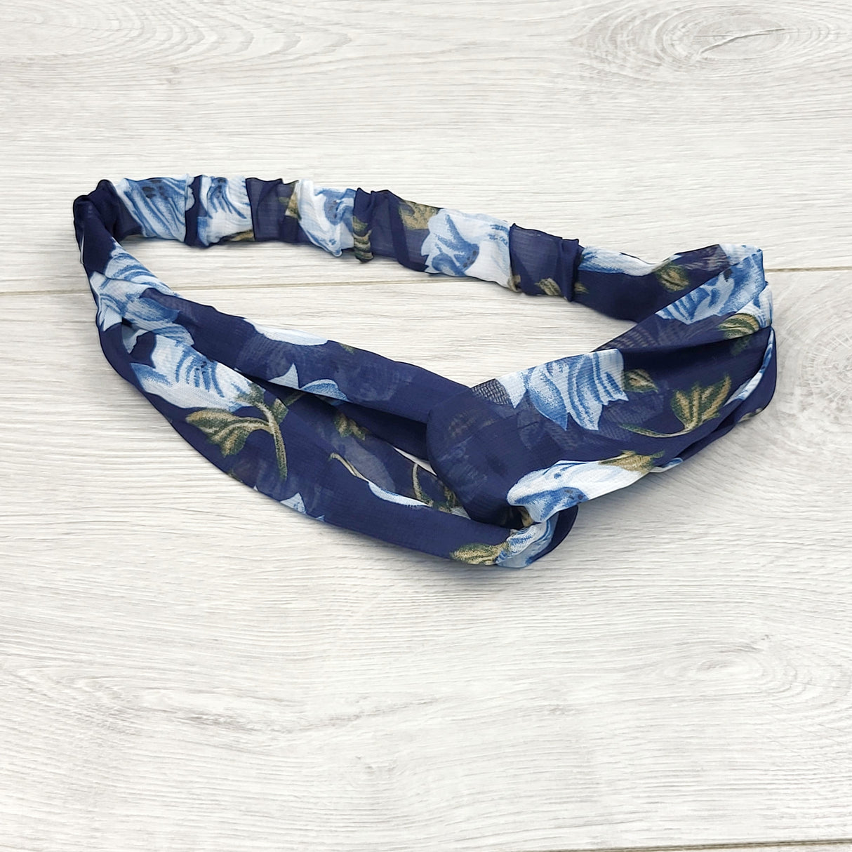 NGVU1 - Navy and blue floral print headband (older kids)