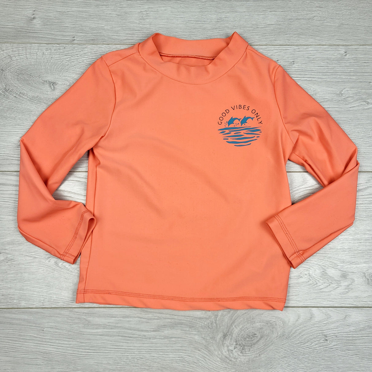 KMIL1 - Just One You orange long sleeved rash guard. Size 3T