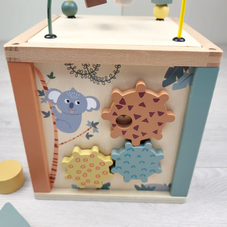 BBIN1 - Wooden tabletop activity cube.  LOCAL pick up or delivery only