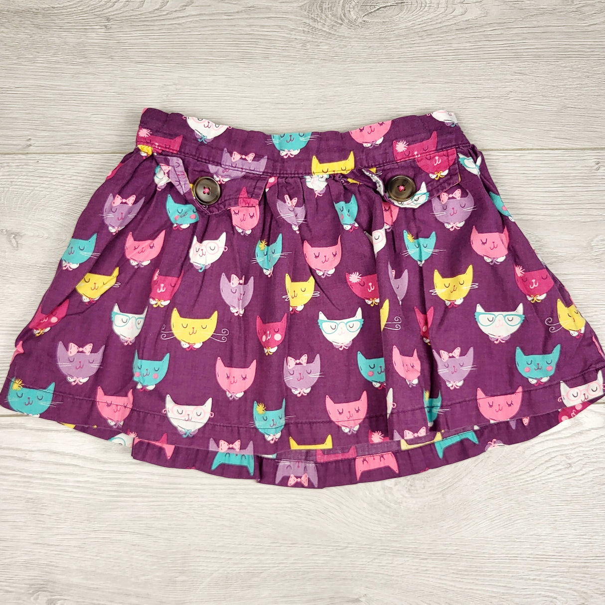 HBRK1 - Cherokee purple skirt with owls. Size 3T