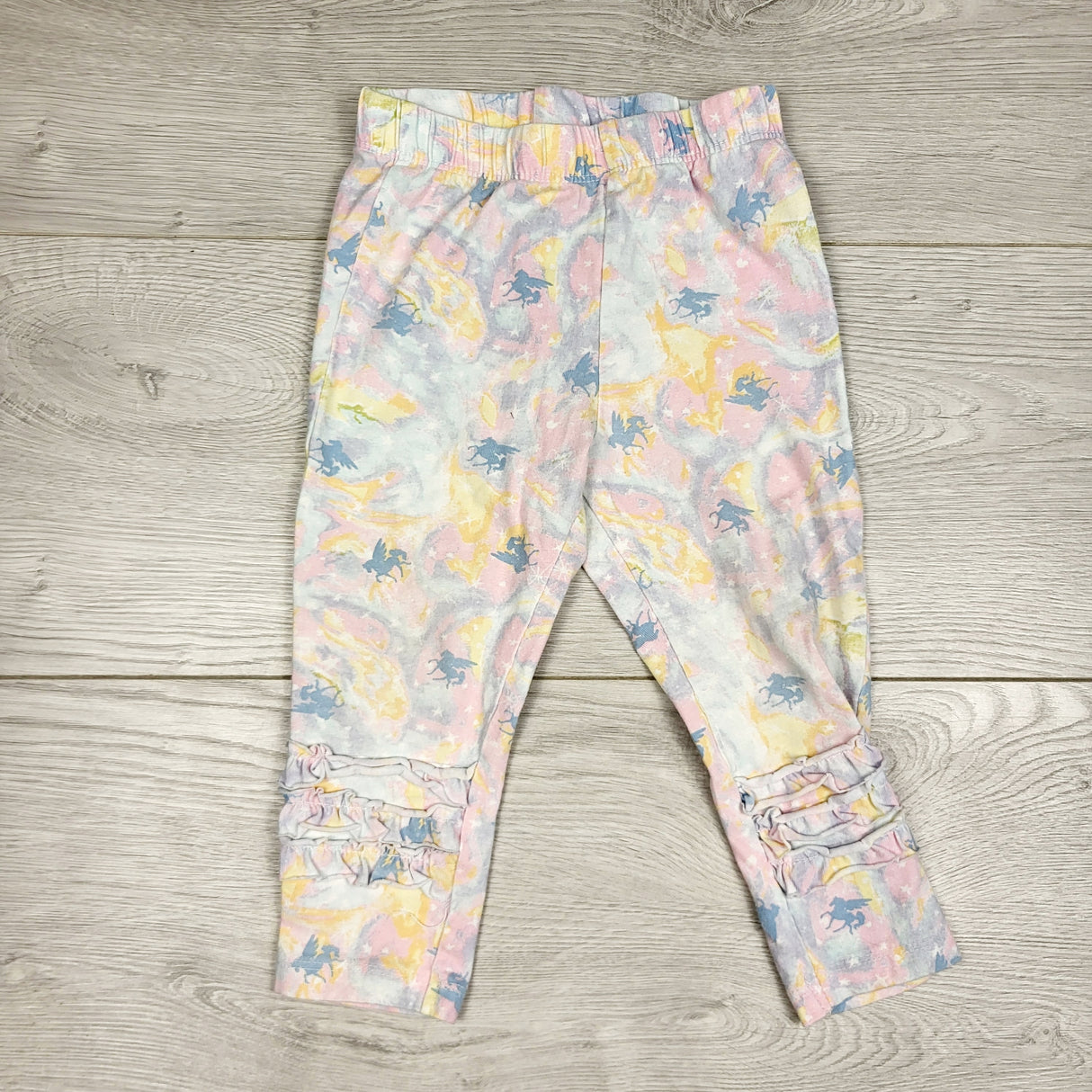 HBRK11 - Arie by Ariella pastel leggings with unicorns. Size 12 months
