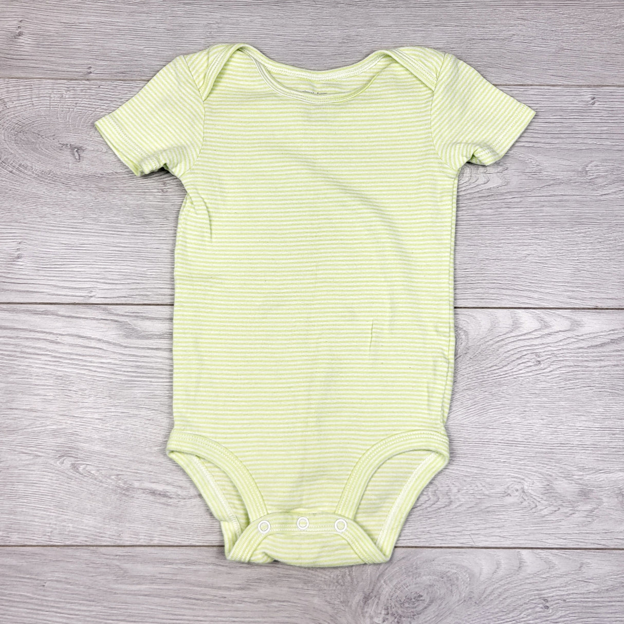 AWAR1 - Simple Joys yellow striped bodysuit. Size 18 months