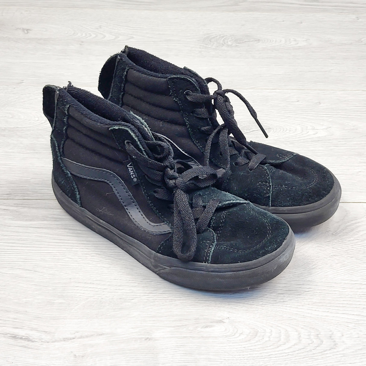 SPLT2 - Vans black "Filmore" high top suede shoes. Youth size 2