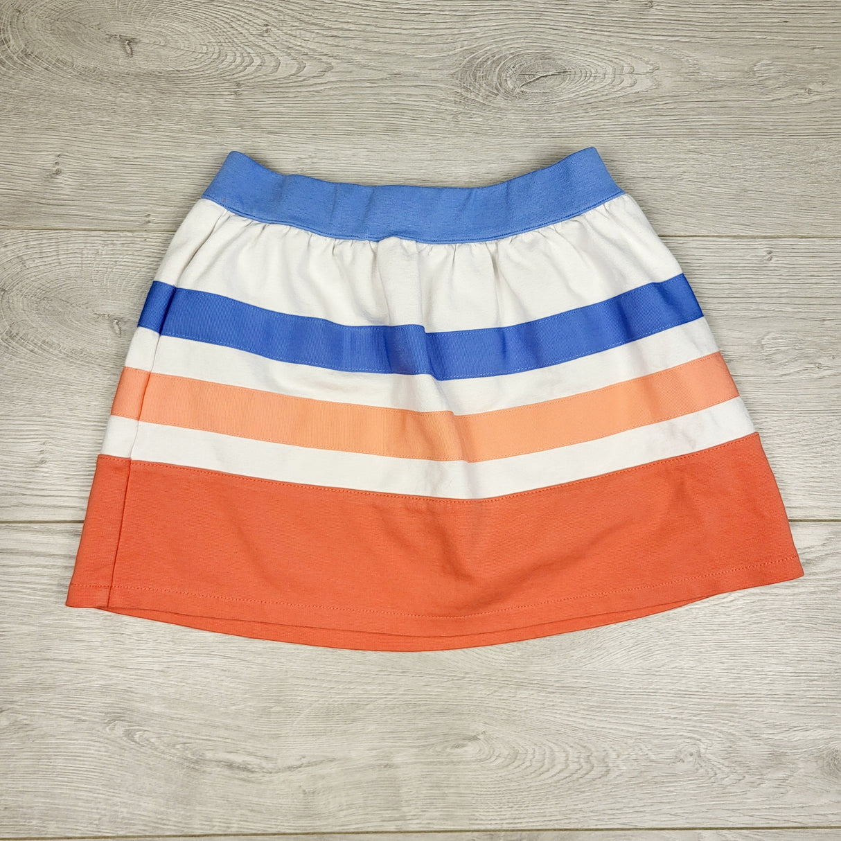 CSAL1 - Gymboree blue and coral striped skirt. Size 6