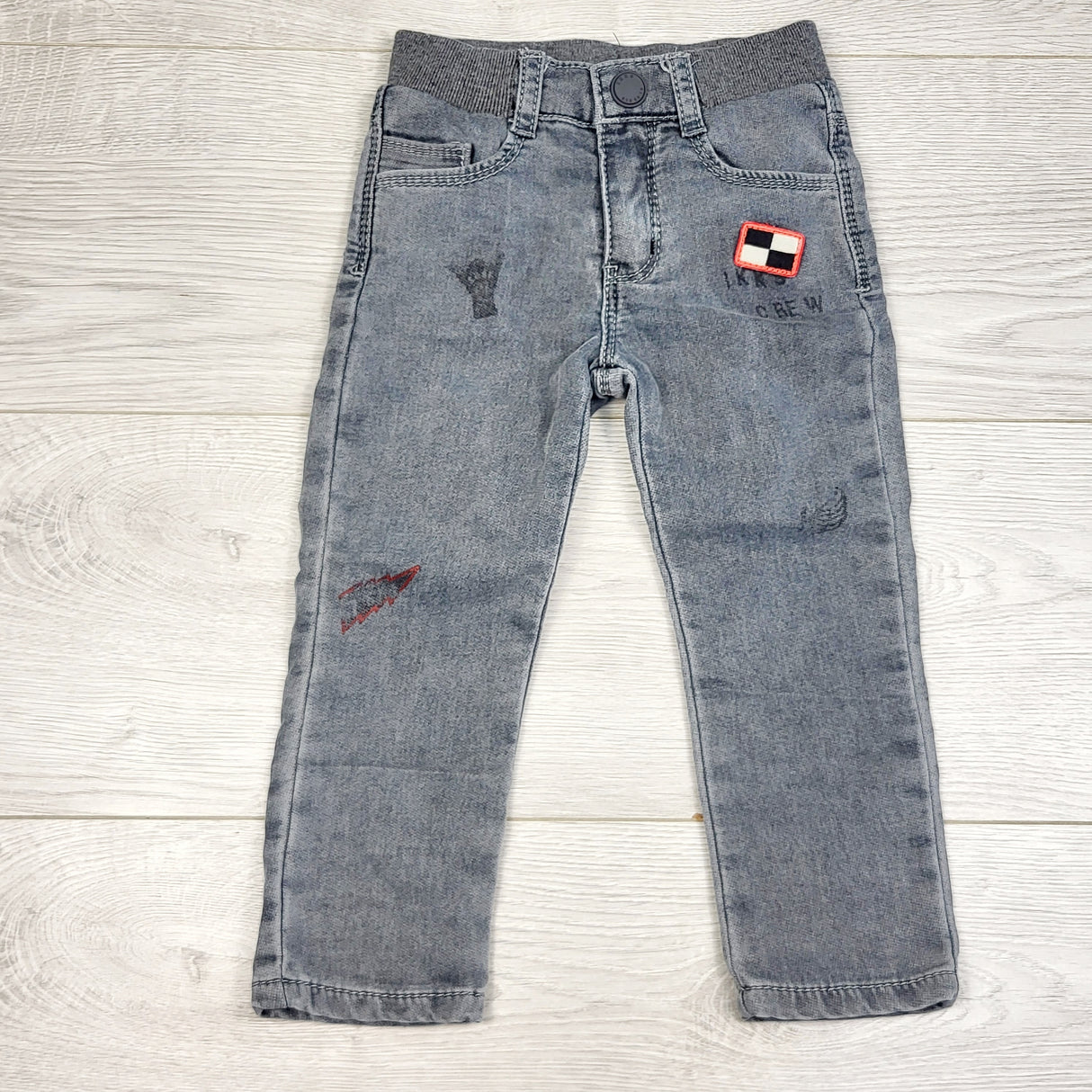MCX2 - IKKS grey "Pit Crew" jeans. Size 2T. Retail for $110 new