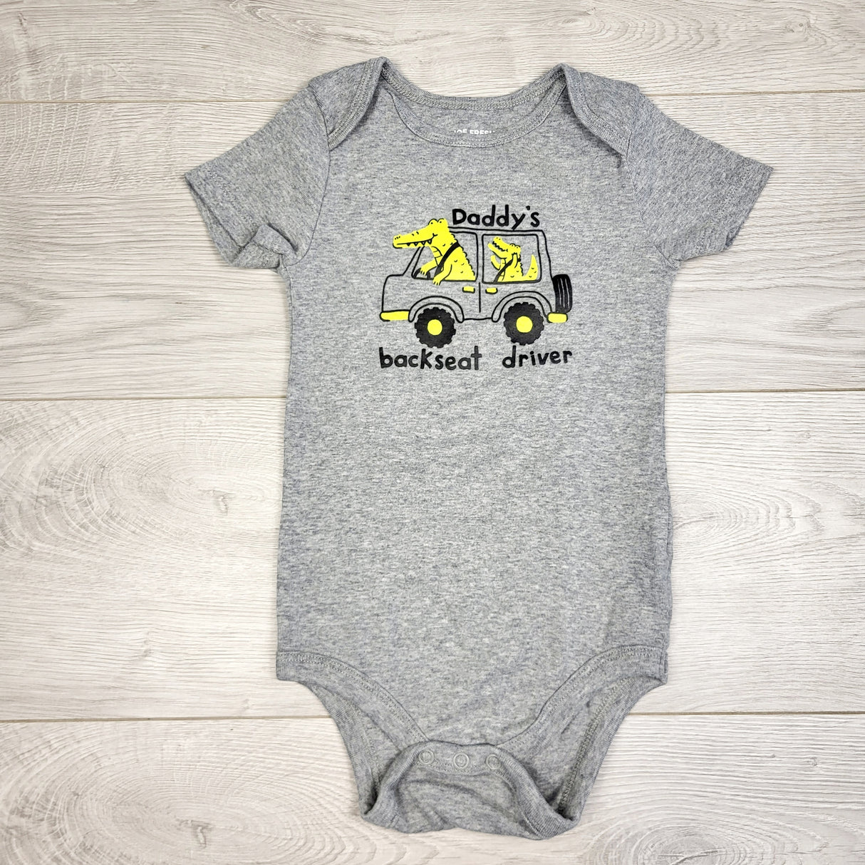 MCX2 - Joe grey "Daddy's Backseat Driver" bodysuit. Size 18-24 months 🍁