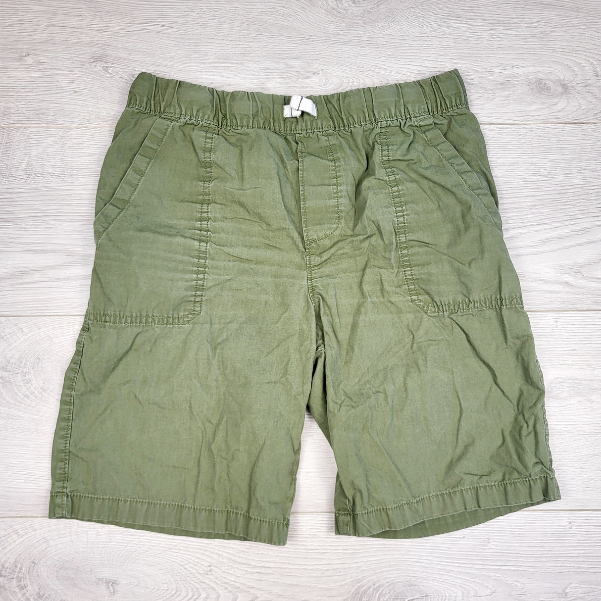 PS03 - Carters olive green drawstring shorts. Size 12