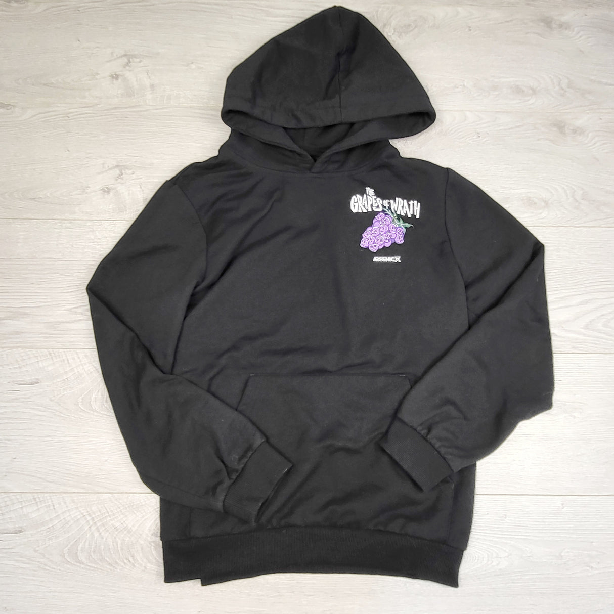 PS03 - Arsenic black Grapes of Wrath fleecy lined hoodie. Size 16