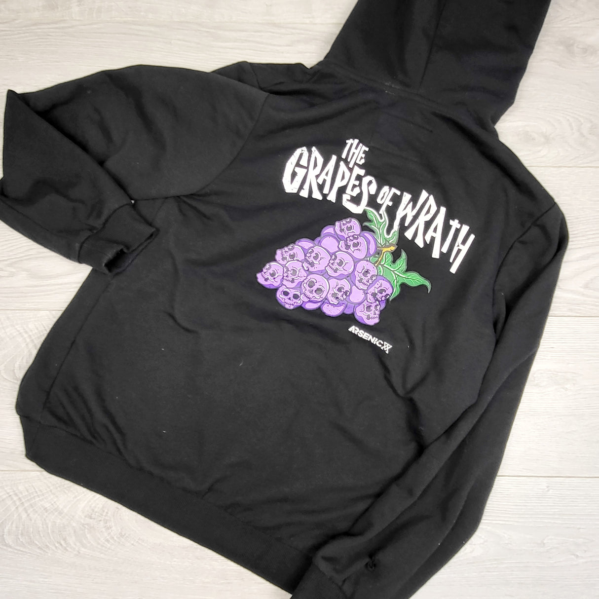 PS03 - Arsenic black Grapes of Wrath fleecy lined hoodie. Size 16