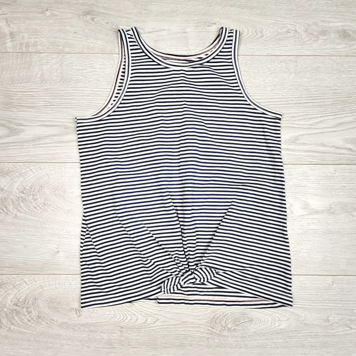 MHAN1 - Oshkosh navy striped knotted tank top. Size 7