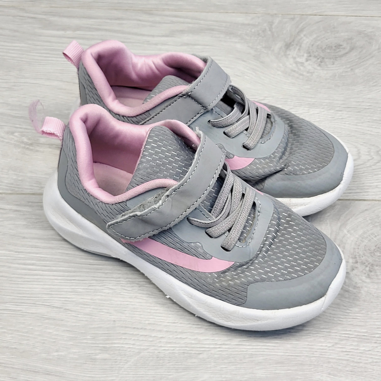 RDZ1 - Athletic Works grey and pink running shoes. Size 10