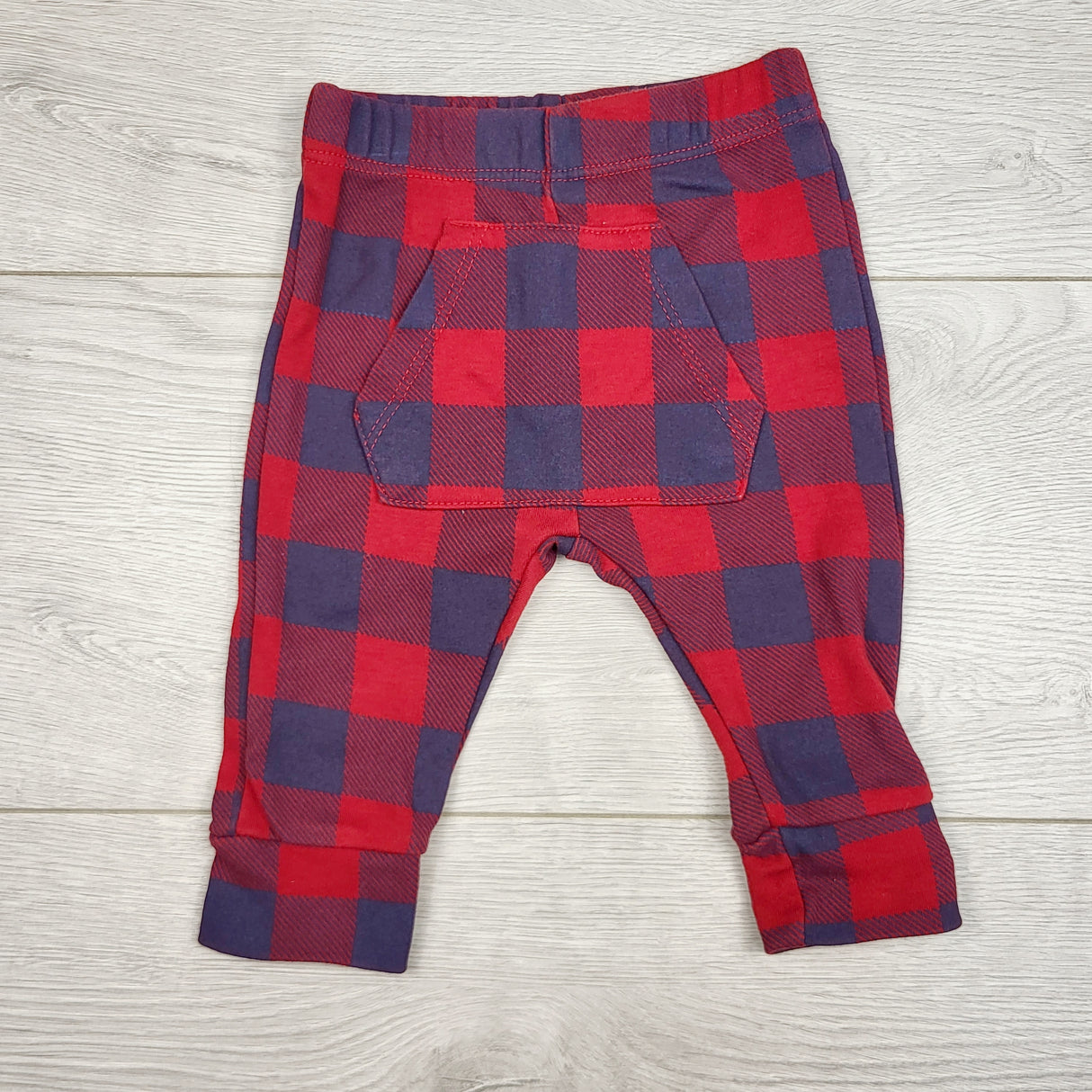 JRSH1 - PL Baby red and blue plaid pants. Size 3 months 🍁