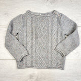 STML1 - L.O.G.G. grey speckled cable knit sweater. Size 18-24 months