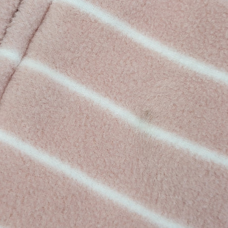 STML1 - Old Navy pink striped sherpa lined fleece bunting suit. Size 12-18 months
