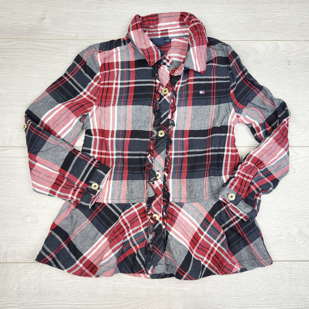 STML1 - Tommy Hilfiger plaid button down shirt. Size 3T