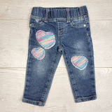 STML1 - Guess skinny jeans with embroidered hearts. Size 12 months
