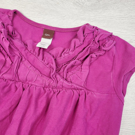ESZ1 - Tea dark pink top with ruffles. Size 7