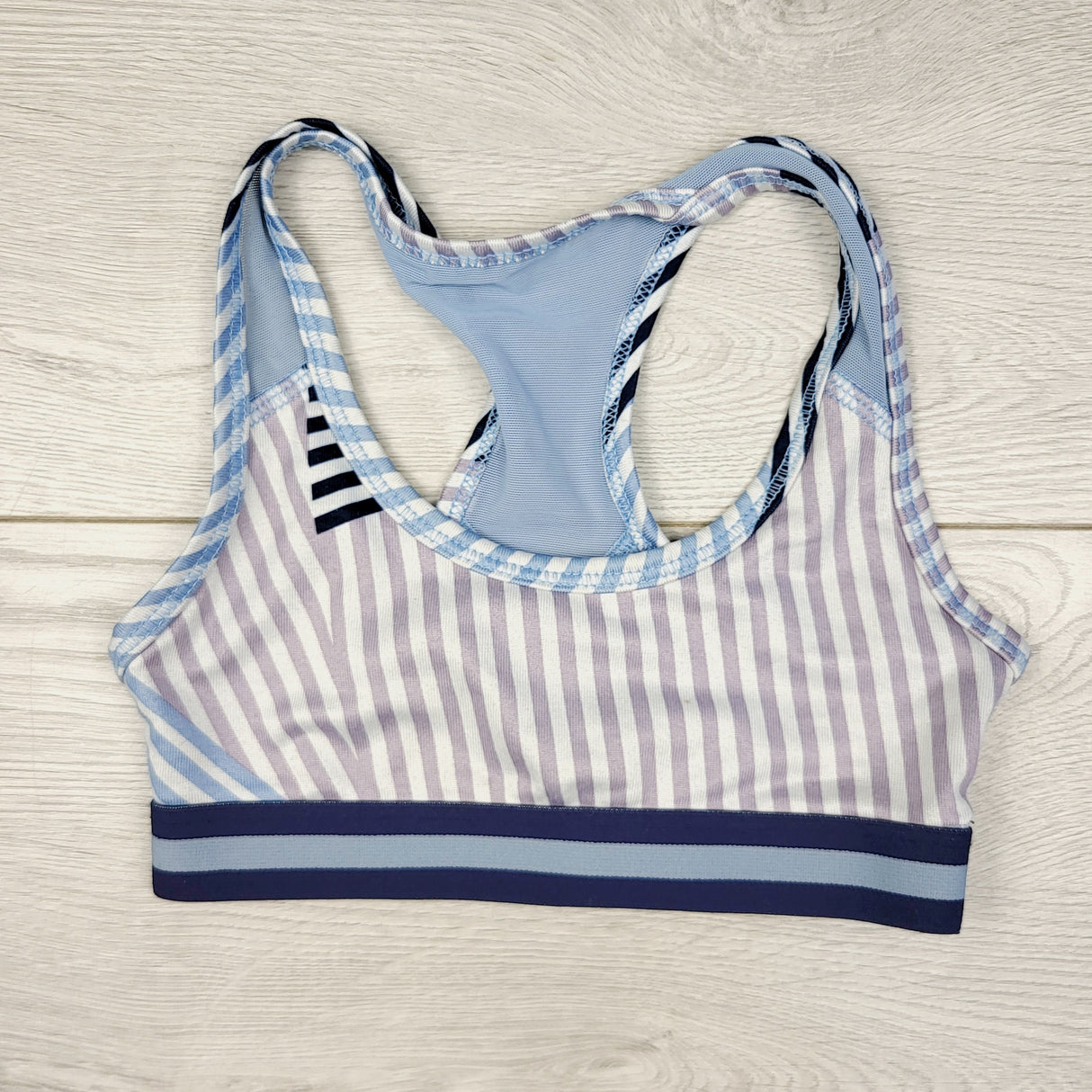 ESZ1 - Old Navy blue striped sports bra. Size 5T